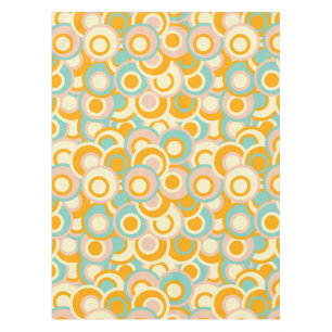Colorful retro pattern in pastel shades of orange tablecloth