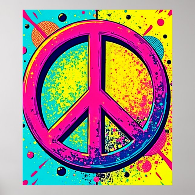 Colorful Retro Peace Sign (Front)