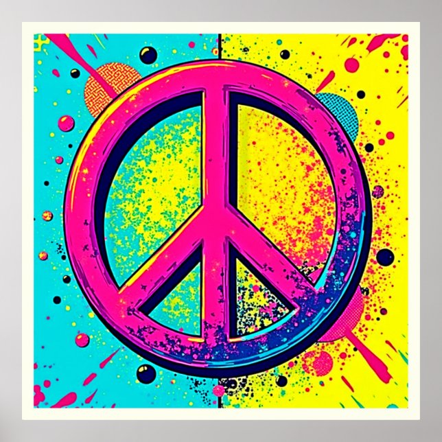 Colorful Retro Peace Sign (Front)