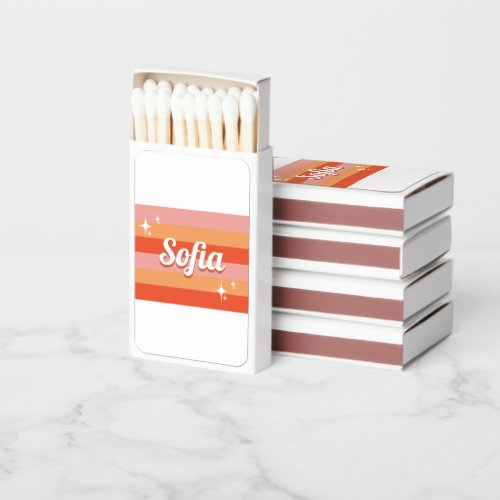 Colorful Retro Personalized Name Matchboxes