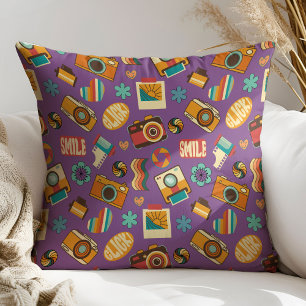 Colorful Retro Pillow 60s Pastel Groovy Charm