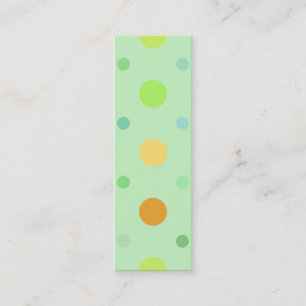 Colorful Retro Polka Dots: Green, Yellow, & Orange Mini Business Card