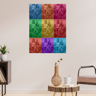 Colorful Retro Pop Art Family Custom Photo Grid Poster