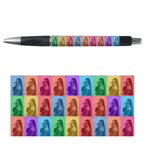 Colorful Retro Pop Art Modern Custom Photo Grid Pen