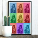 Colorful Retro Pop Art Modern Custom Photo Grid Poster<br><div class="desc">A colorful retro yet modern pop art design featuring a custom photo grid. Simply customize your own photo to create your own unique art. An ideal design for home decor,  personalized gifts and unique favors.</div>
