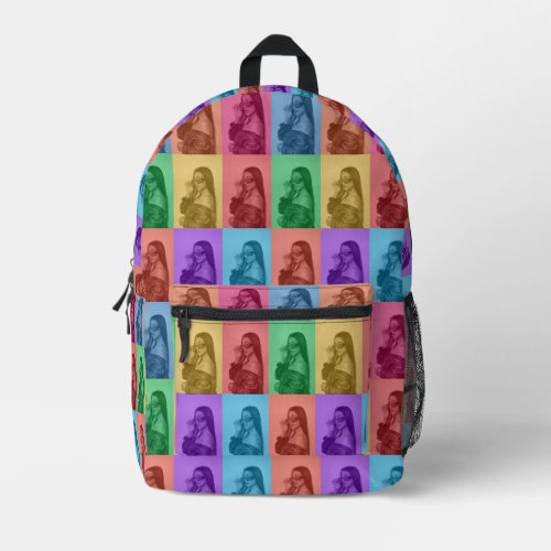 Colorful Retro Pop Art Modern Custom Photo Grid Printed Backpack
