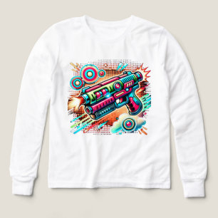 Colorful Retro Pop Art Ray Gun Futuristic Sci-Fi Tri-Blend Shirts