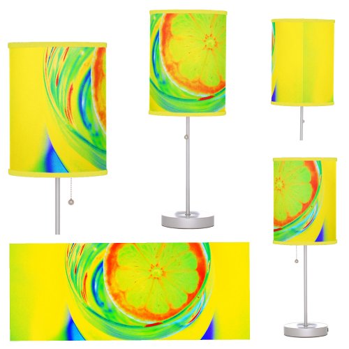 Colorful Retro Pop Psychedelic Citrus Table Lamp