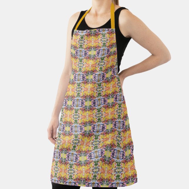Colorful Retro Psychedelic Kaleidoscope Abstract Apron (Insitu)