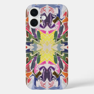 Colorful Retro Psychedelic Kaleidoscope Abstract iPhone 16 Case