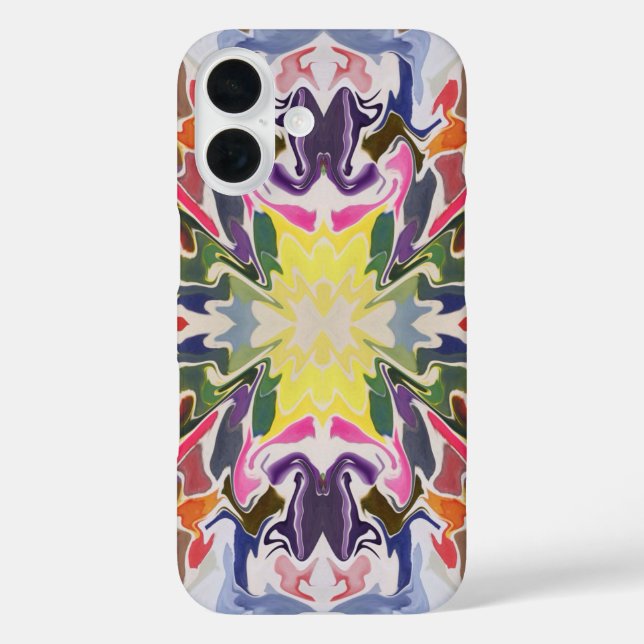 Colorful Retro Psychedelic Kaleidoscope Abstract Case-Mate iPhone Case (Back)