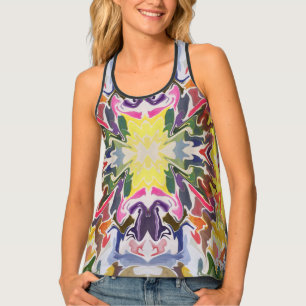 Colorful Retro Psychedelic Kaleidoscope Abstract Tank Top