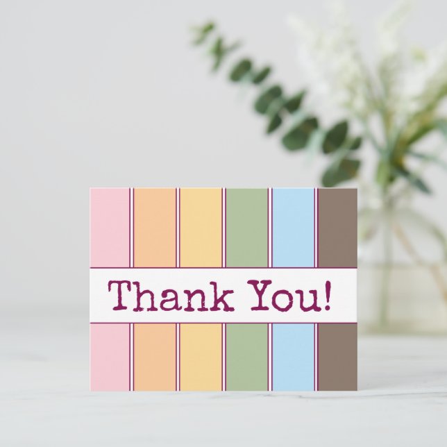 Colorful Retro QR code Business Thank You Postcard (Standing Front)