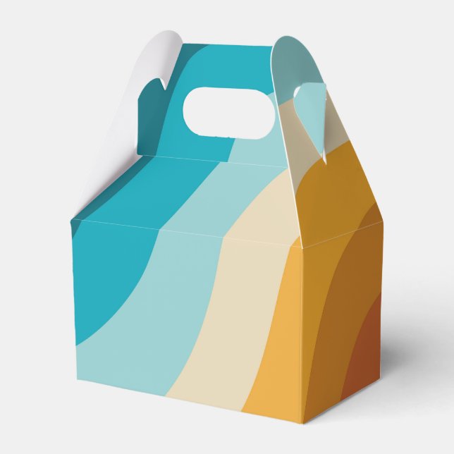 Colorful Retro Rainbow Abstract Waves Favor Boxes (Front Side)