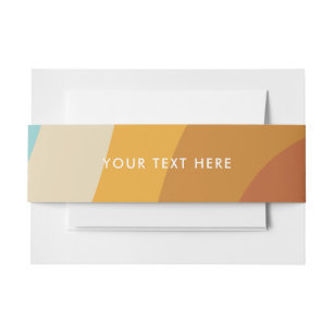Colorful Retro Rainbow Waves Personalized  Invitation Belly Band