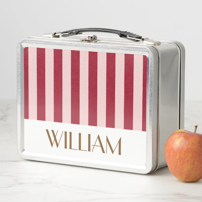 Colorful retro red Personalized gifts template  Metal Lunch Box (In Situ)