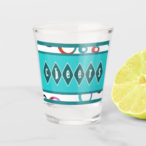 Colorful Retro Rings MCM Style Shot Glass