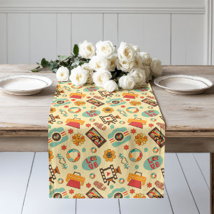 Colorful Retro Runner Groovy Pastel Dining Joy