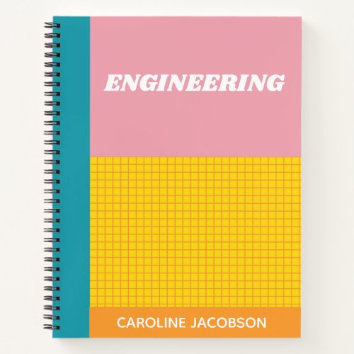 Colorful Retro School Subject Engineering Custom Notebook