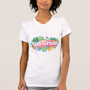 Colorful Retro Second Grade T-Shirt