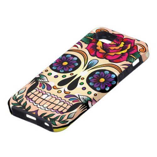 Colorful Retro Skull Flowers  Roses iPhone SE55s Case