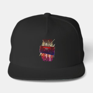 Colorful Retro Speaker Art with Neon Music Energy Snap Back Hat