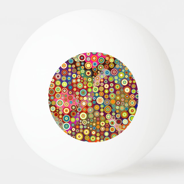Colorful Retro Spots + your idea Ping-Pong Ball (Back)