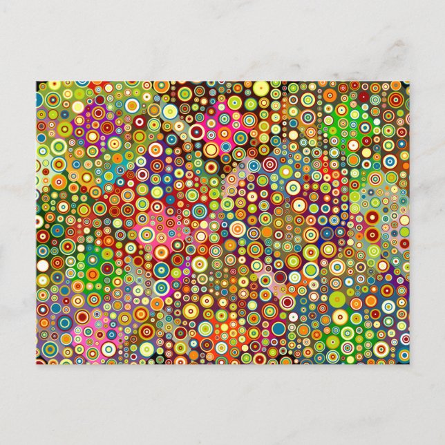 Colorful Retro Spots + your idea Postcard (Front)