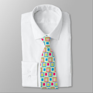 Colorful Retro Squares Tie