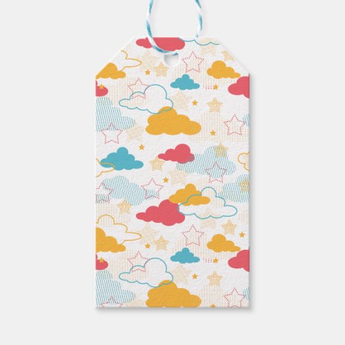 Colorful Retro Starry Sky Art Pattern Gift Tags