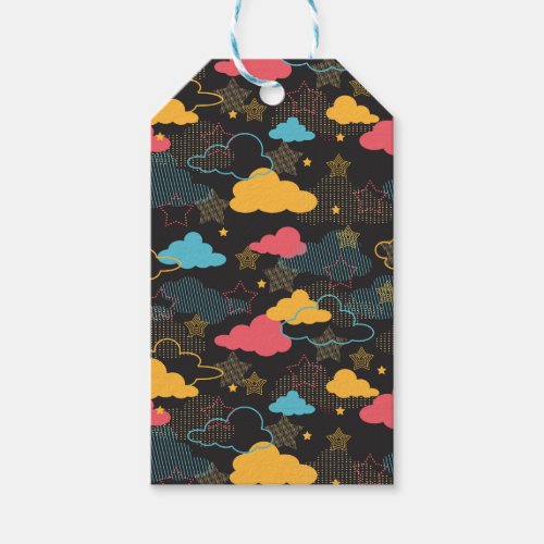 Colorful Retro Starry Sky Art Pattern II Gift Tags