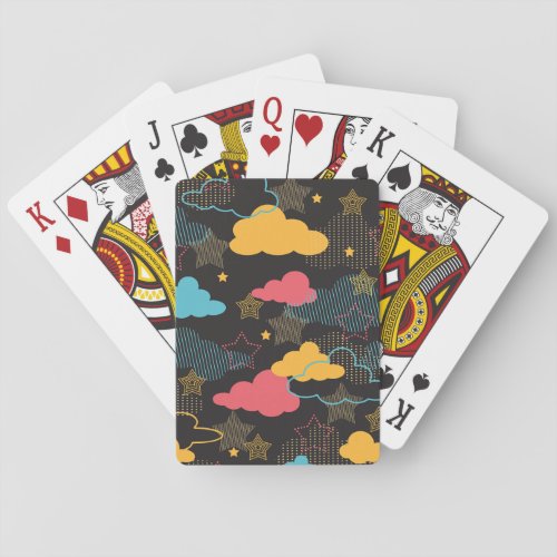 Colorful Retro Starry Sky Art Pattern II Poker Cards