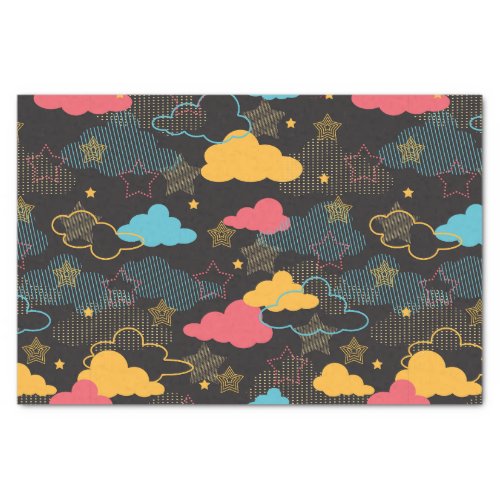 Colorful Retro Starry Sky Art Pattern II Tissue Paper