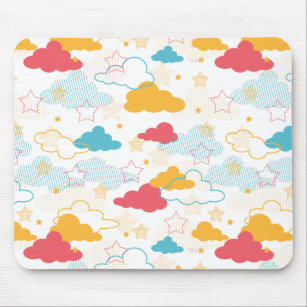 Colorful Retro Starry Sky Art Pattern Mouse Pad