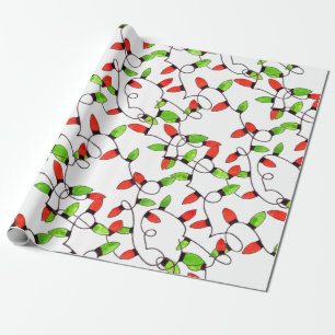 Colorful retro string lights wrapping paper