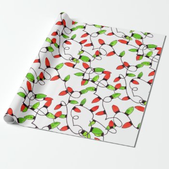 Colorful Retro String Lights  Wrapping Paper by PortoSabbiaNatale at Zazzle