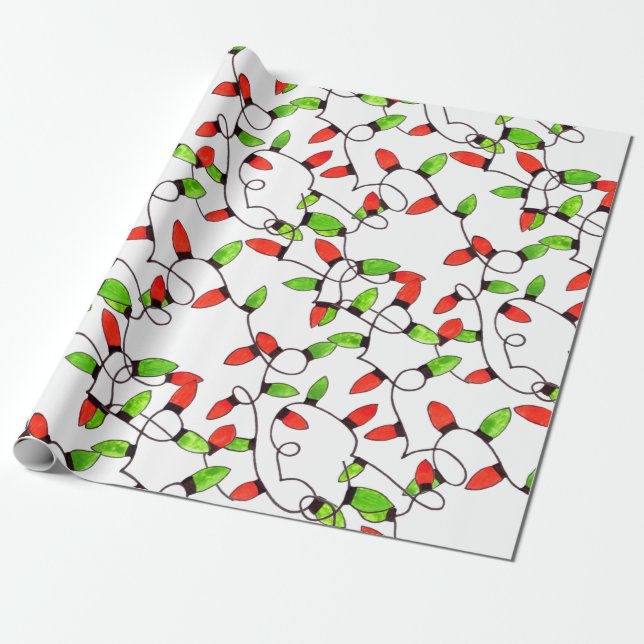 Colorful retro string lights  wrapping paper (Unrolled)