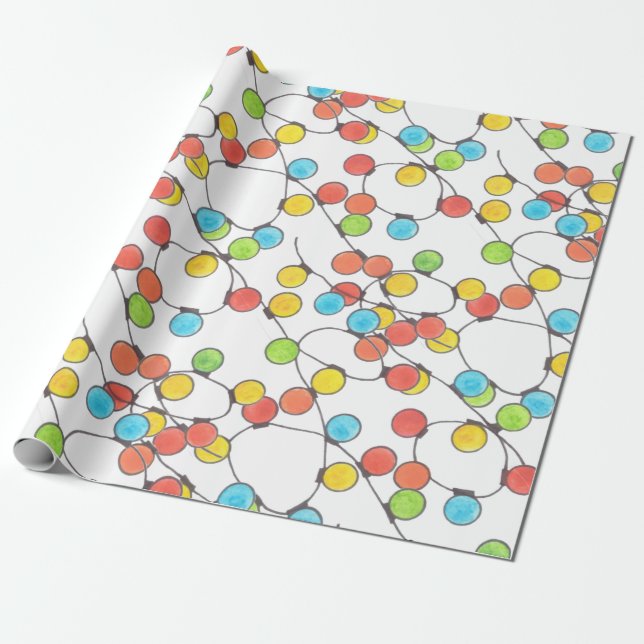 Colorful retro string lights  wrapping paper (Unrolled)