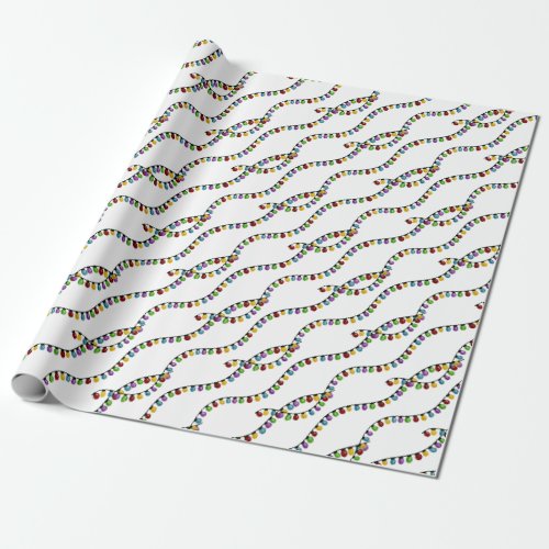 Colorful retro string lights  wrapping paper