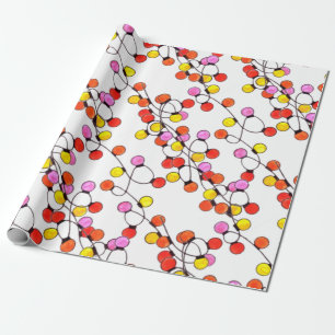 Colorful retro string lights wrapping paper