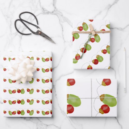 Colorful retro string lights  wrapping paper sheet