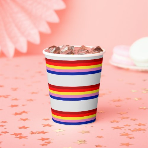 Colorful Retro Stripe 1980s Seamless Pattern Table Paper Cups