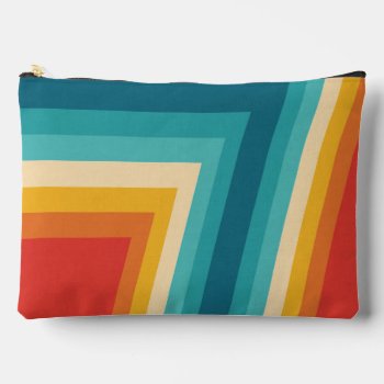 Colorful Retro Stripe -  70s  80s Design Accessory Pouch by DesignByLang at Zazzle