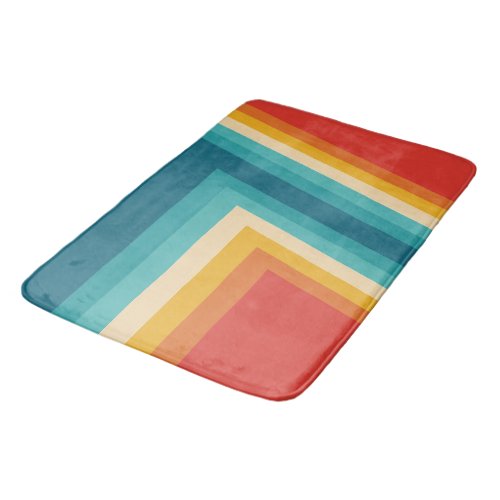 Colorful Retro Stripe _  70s 80s Design Bath Mat