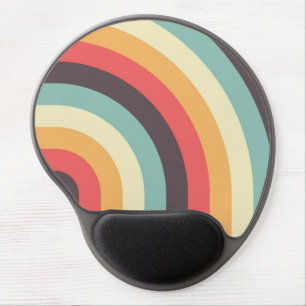 Colorful Retro Stripe - 70s, 80s Design Mouse Pad