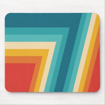 Colorful Retro Stripe -  70s  80s Design Mouse Pad by DesignByLang at Zazzle