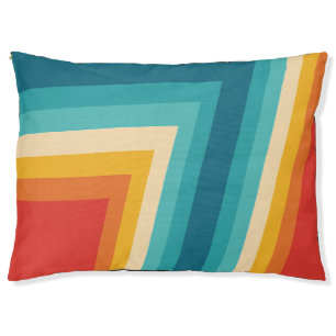 Colorful Retro Stripe - 70s, 80s Design Pet Bed