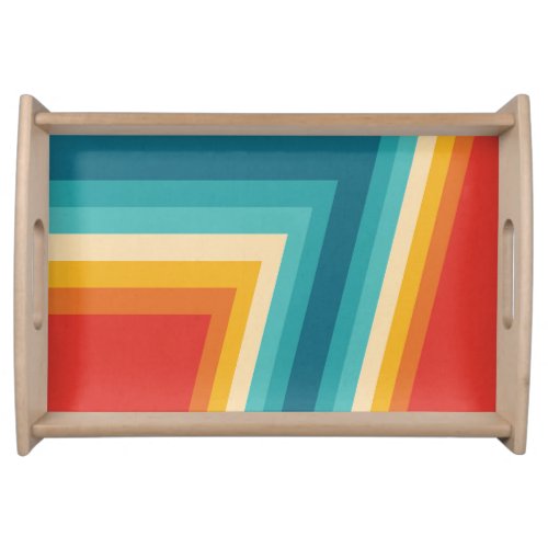 Colorful Retro Stripe _  70s 80s Design Serving Tray