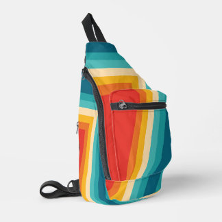 Colorful Retro Stripe -  70s, 80s Design Sling Bag