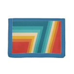 Colorful Retro Stripe -  70s, 80s Design Trifold Wallet at Zazzle